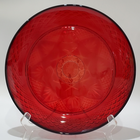 10" "Antique Ruby" Cristal D’Arques-Durand Red Glass Dinner Plate 🍽 - Picture 9 of 12